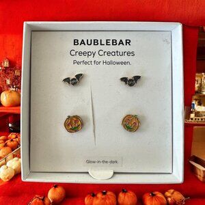 BAUBLEBAR Creepy Creatures Set Bat Pumpkin Halloween Stud Earrings Pairs NEW